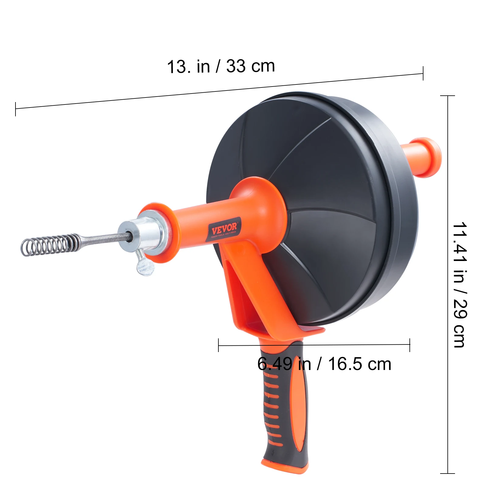 SucceBuy Afvoervijzel 25Ft Handmatig voeden Sanitair Slang met booropzetstuk Afvoerverstopping Remover Toilet Rioolbuis Bagger voor thuis