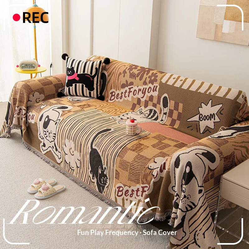 L-Shaped Thickened Autumn And Winter Sofa Towel Living Room Furniture Protection Sofa Cover Dust-Proof Decoration Sofa Blanket