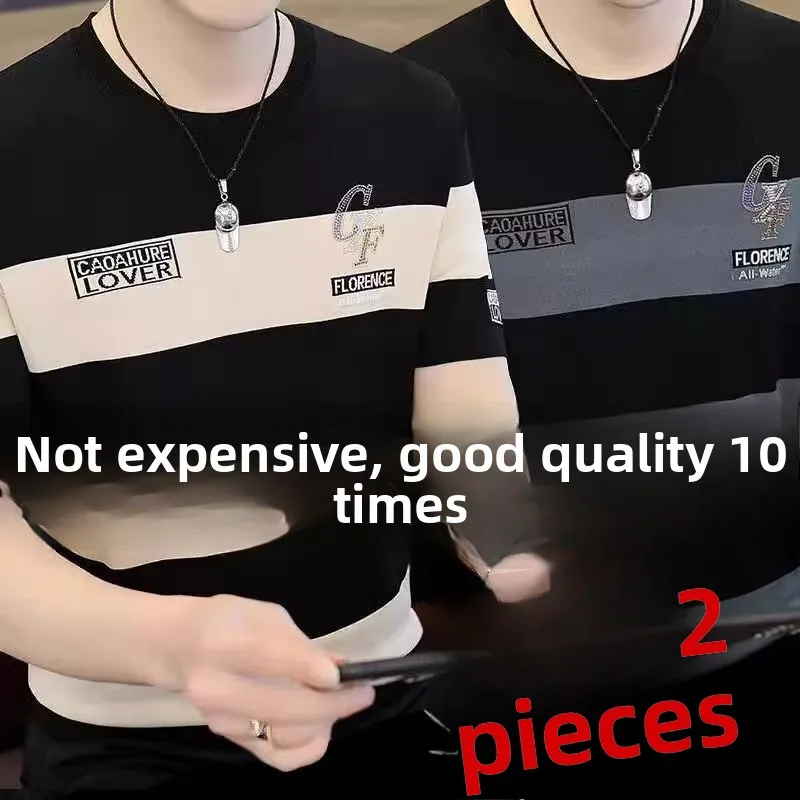 

Ice Silk Cooling Men's ort Sve T-irt Slim Fit f Sve Summer New Sle Versatile Busin Casual round Ne Tee