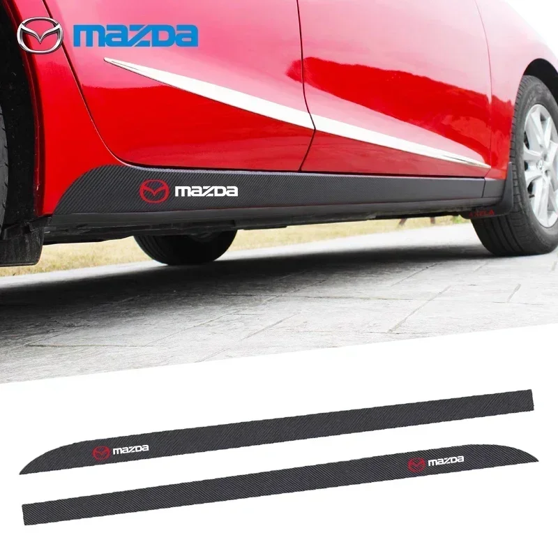 2pcs Auto Porta Gonna Laterale Davanzale Della Banda di Carbonio Decalcomanie Auto Styling Accessori Per Mazda 3 6 Atenza Axela Demio CX3 CX5 MP MS RX8