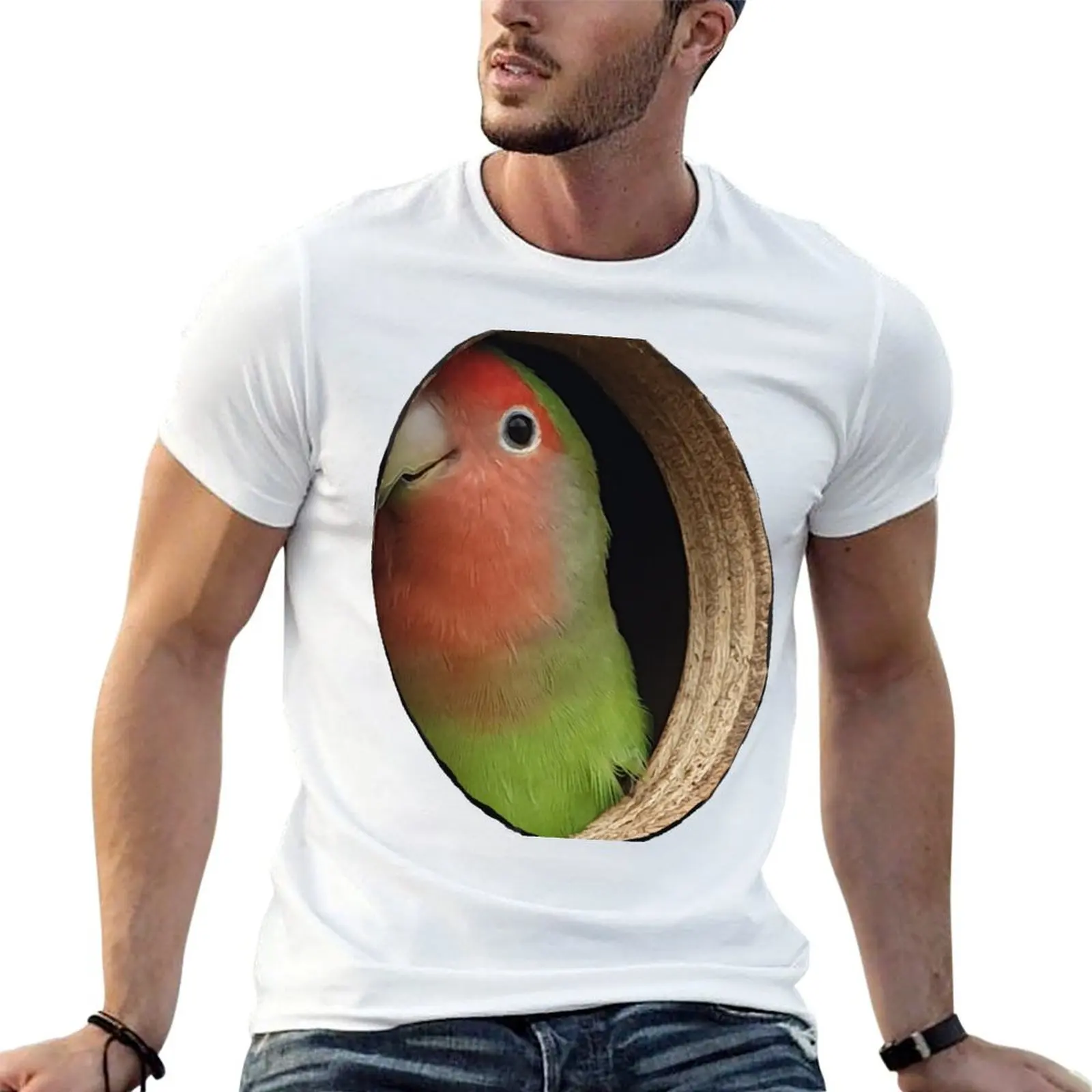 Parakeet-Optical Illusion T-Shirt Funny t-shirts summer tops t shirts for men graphic