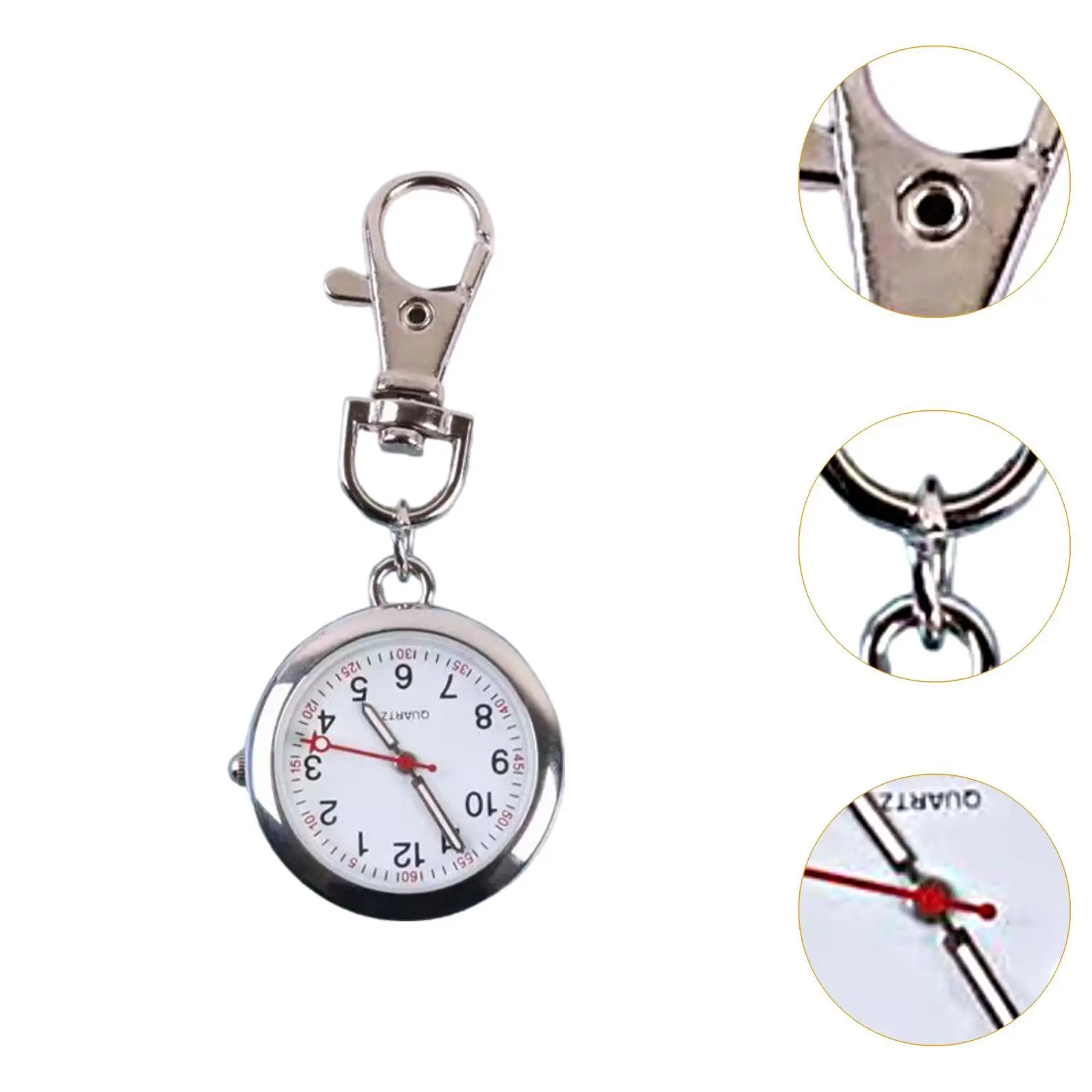 ممرضة ساعة الجيب المفاتيح سبائك الزجاج المدمجة قلادة ساعة حديثة لموظفي الرعاية الصحية النساء