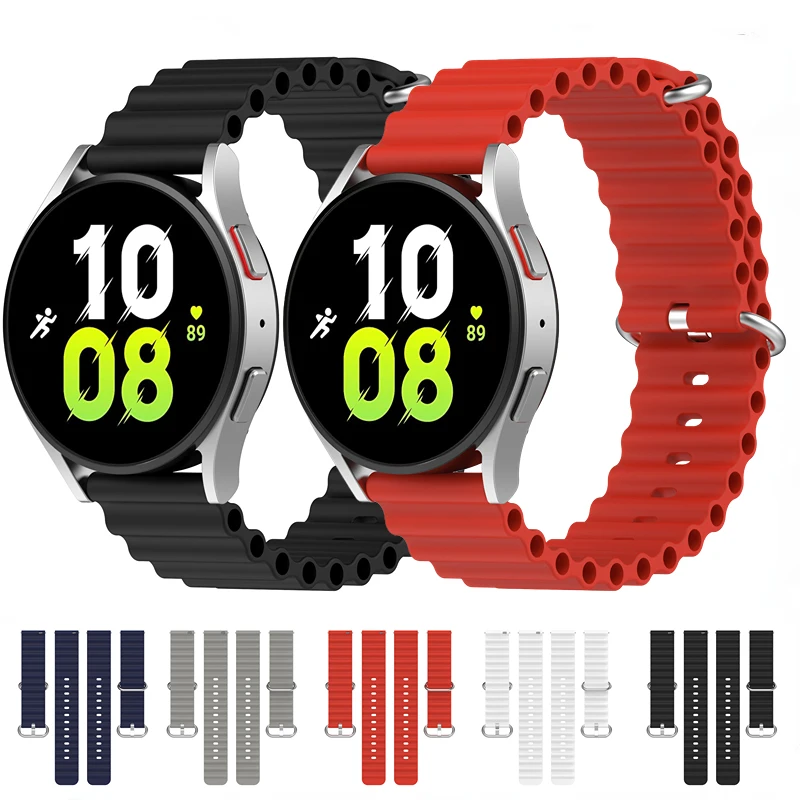 

20mm 22mm Ocean Silicone Strap For Samsung Galaxy Watch 5/4/3 Gear S3 Huawei Watch 3 GT3 Bracelet Belt Amazfit GTR/Stratos Band