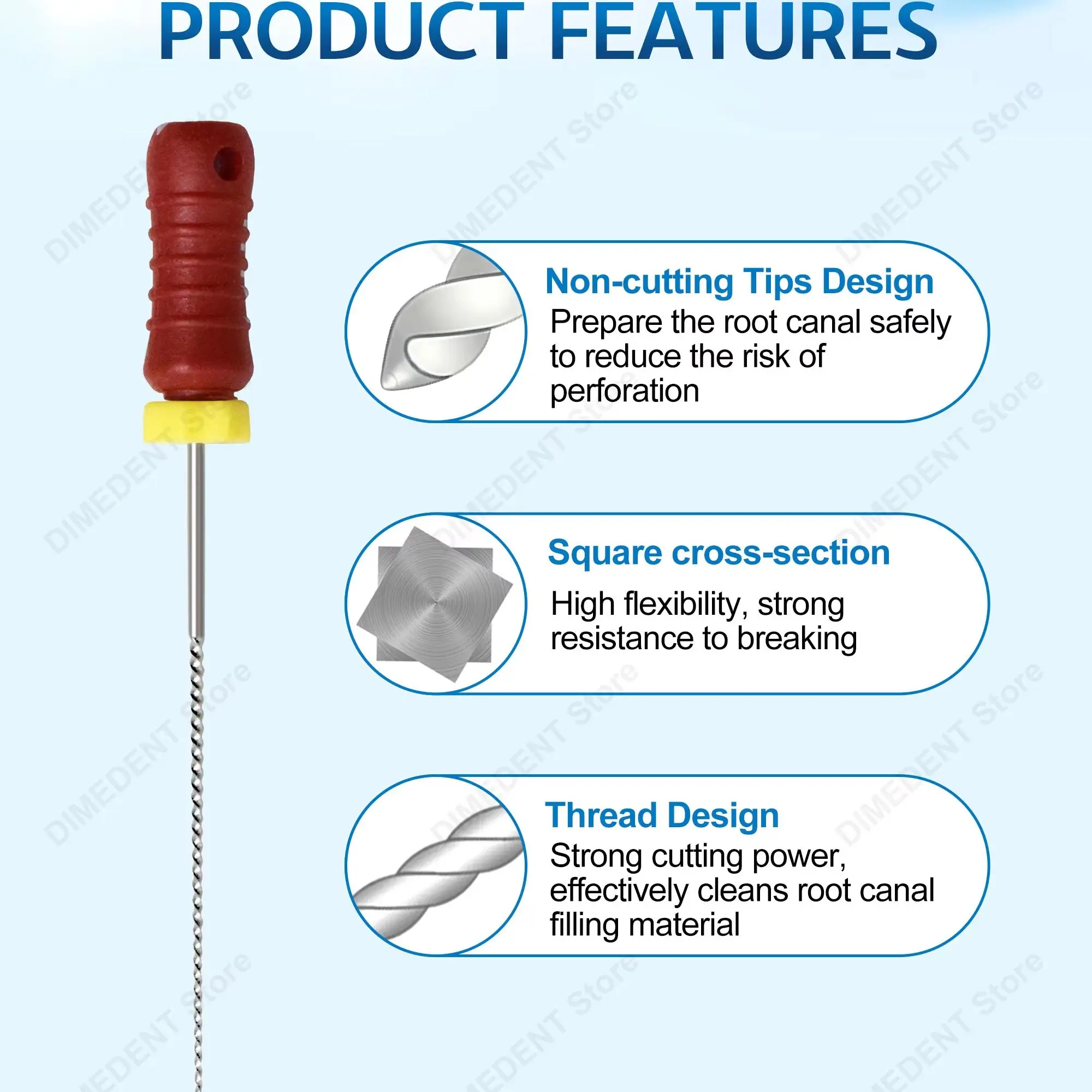 1 Box NITI-K Files 21/25mm Root Canal Files Non-cutting Tips Design Dental Endodontic Files #15-40 #45-80 Dentistry Instrument