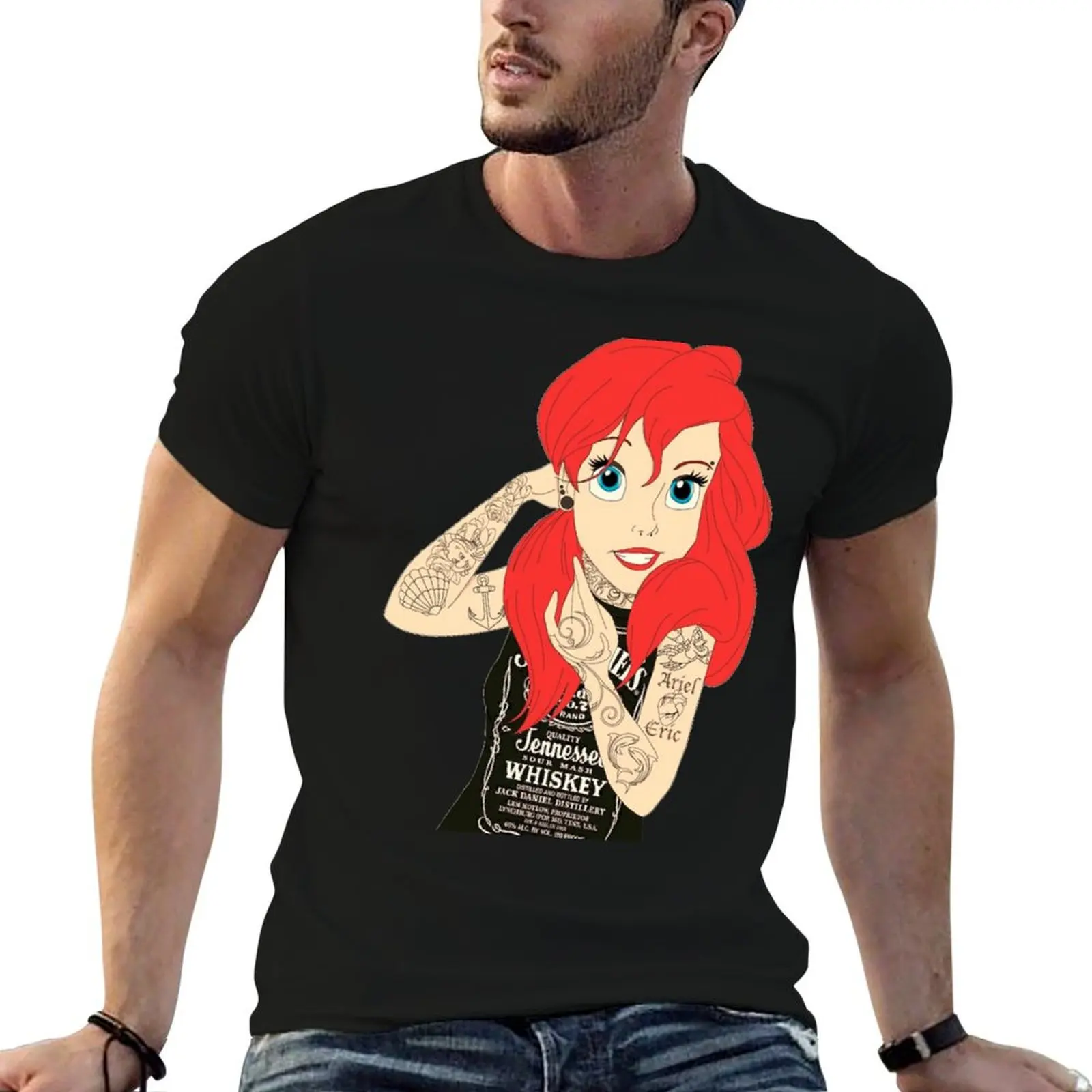 Ariel Punk Fitted T-Shirt anime tshirt plain clothes for men