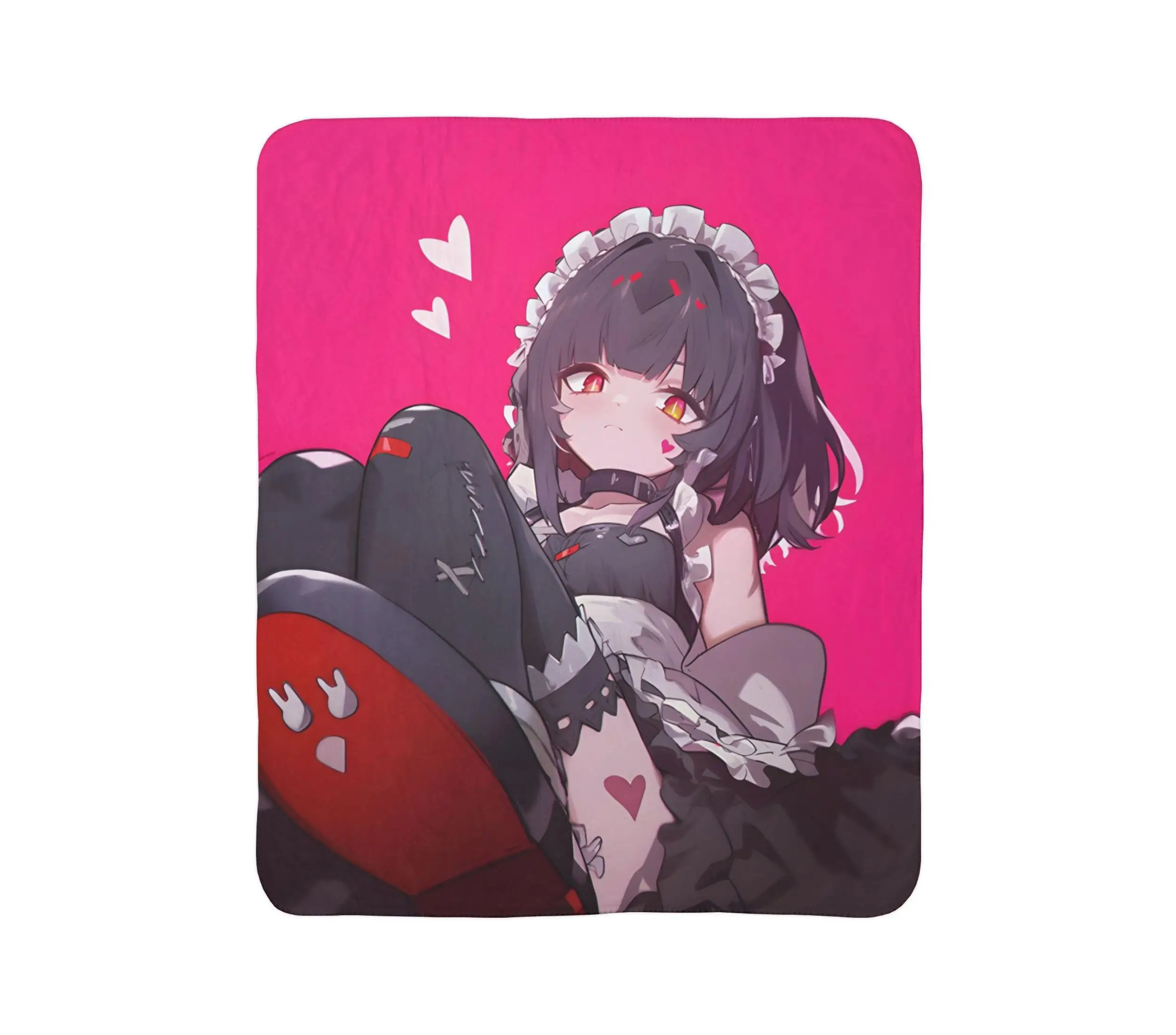 Moe Girl Anime Fleece Blanket, Kawaii Blanket Throw, Game Room Decor, Anime Wall Art, Christmas Gift, Chibi Ellen Joe Merch