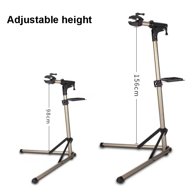 98-156CM Adjustable Bicycle Repair Rack Foldable Mountain Bike Shop Work Stand 360°Rotatable Bicycle Display Storage Repair Rack