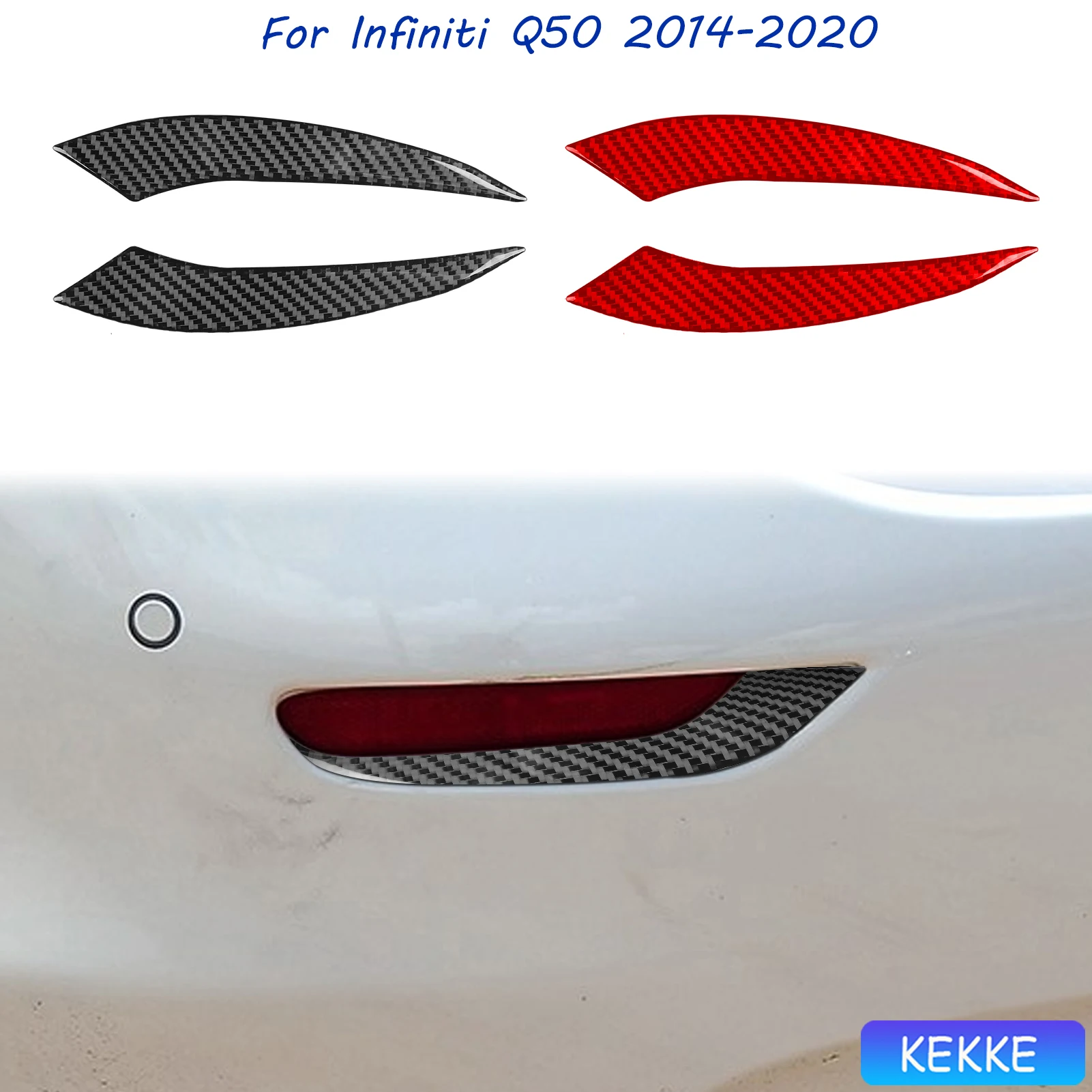 

For Infiniti Q50 2014-2020 Auto Tail lights Soft Carbon Fiber Car Decoration External Accessories Stickers