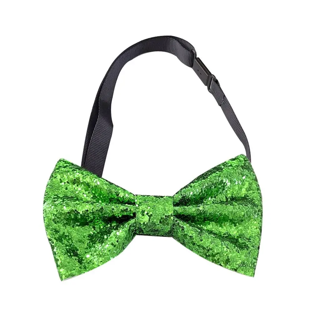 Fashion Shiny Paillette Sequins Bowtie Adjustable Dance Bowknot Stage Performance Tie Neck Decoration Necktie for Men Women