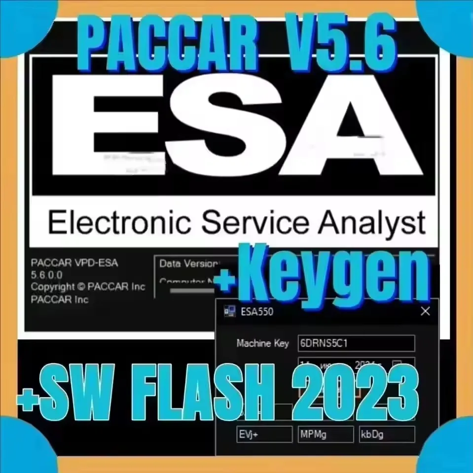 

2023 SW FLASH FILE + Analizador de Servicio Electrónico (ESA) 5.6 + desbloqueo keygen ilimitado para Paccar + ayuda gratuita ins