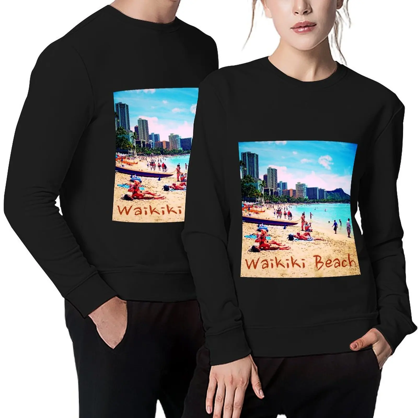 

Waikiki Beach Pullover blouse korean clothes men's autumn clothes men clothing winter man sweatshirt