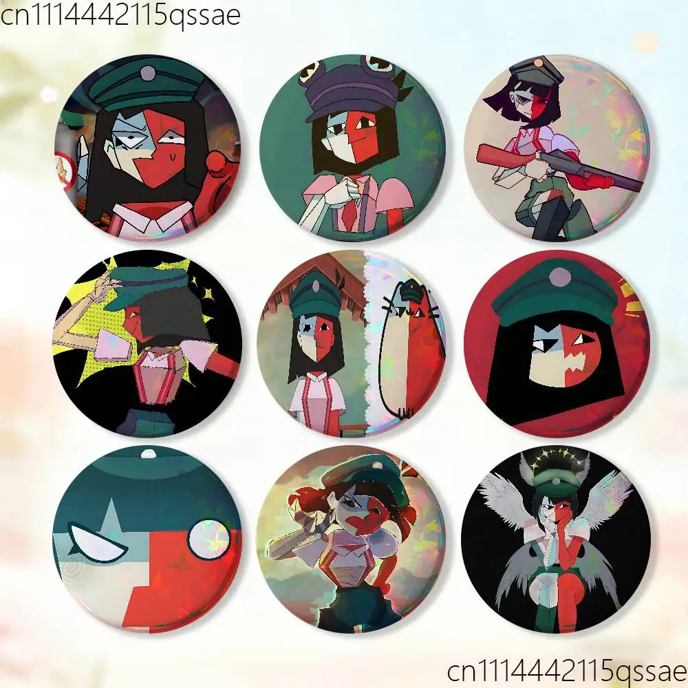 C-Chile ENA Polandball Cartoon Enamel Pins Anime Game Character Brooches for Backpack Accessories Snap-in Badges