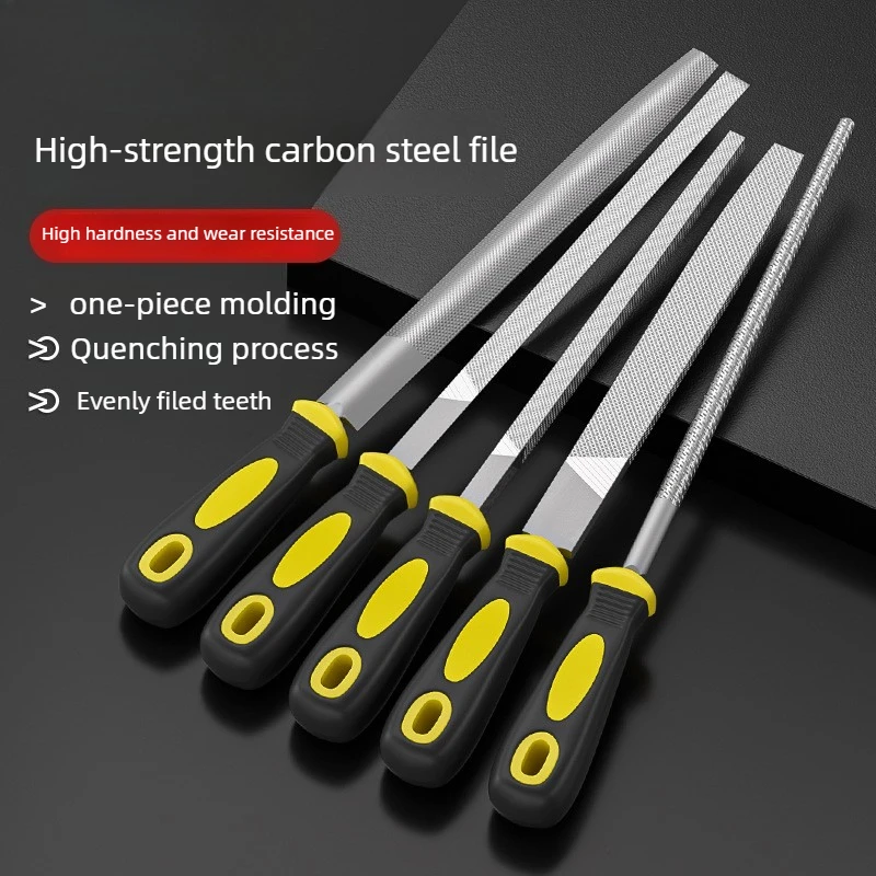 

High-Carbon Steel Fitter File Set - Heavy-Duty Coarse Tooth Files, Ergonomic Handle Tools for Metal DIY & Craft Heavy-Duty