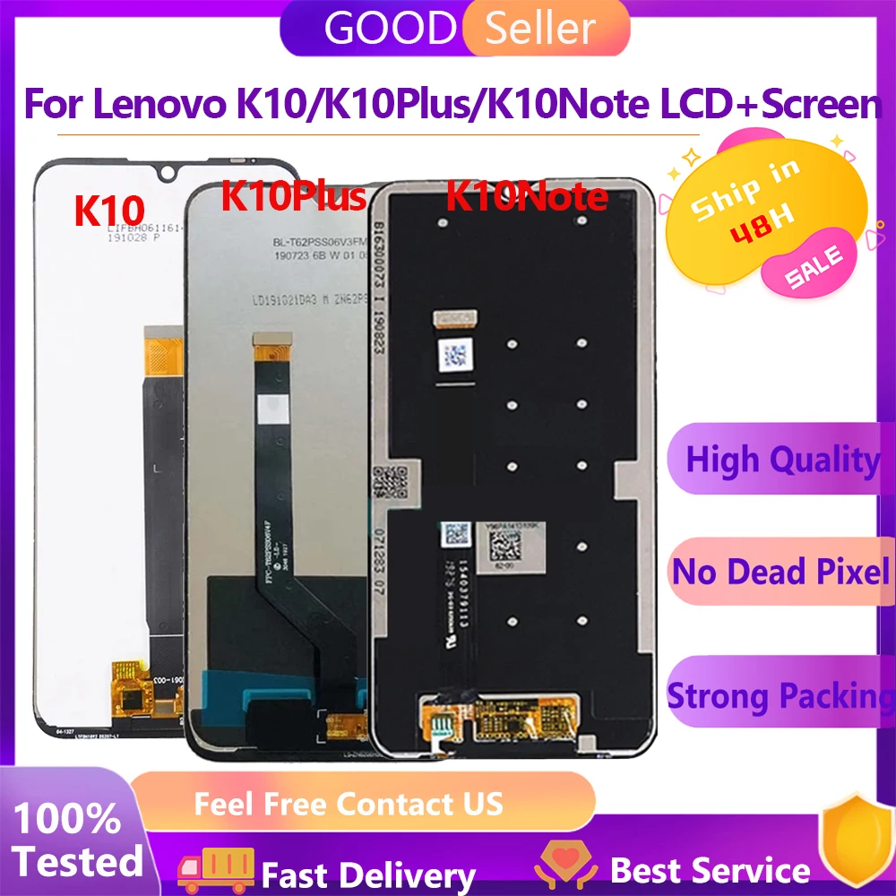 

100% Tested LCD For Lenovo K10 LCD Display Digitizer Assembly LCD For Lenovo K10 Plus L39051 ,K10Note PAFR0026 LCD Screen