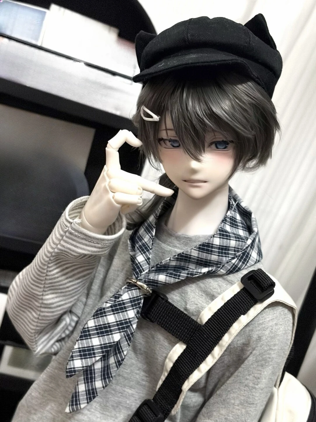 Roupas para Bonecas de 1/4 e 1/3 para Bonecas BJD de 45/70cm, Acessórios Casuais com Mangas Longas, Chapéu e Toalha, Brinquedos para Casa de Bonecas, Sem Boneca