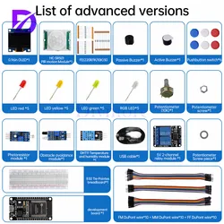Basic Starter Kit for ESP32 ESP8266 WIFI Development Board for Arduino Project Learning Kit with Tutorials ESP32 Kit with Box