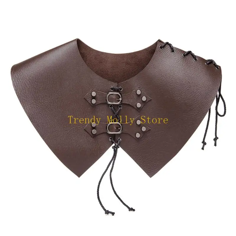 

N5KB Medieval Vikinges Shoulder Armour Shoulder Cover Leather Pauldrons Warriour Knights Cosplay Costume for Halloween Party