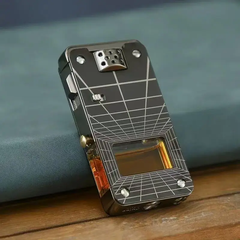 

NEW CHIEF 705 Upgraded Agave Transparent Oil Chamber Lighter, One Click Ejection Ignition, Pump Oil Control Safety Lock