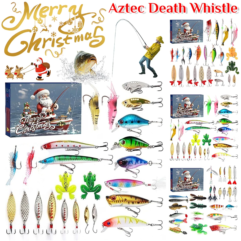 

24 Days Fishing Tackle Advent Calendar Fishing Lures Gifts Box 2024 Christmas Countdown Calendar Fish Bait Gifts ﻿for Adults Men
