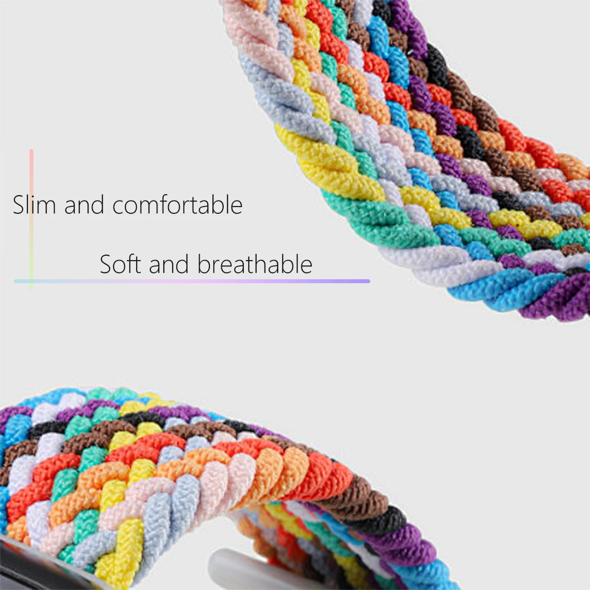 Strap for Fitbit Versa3 4 Band Braided Solo Loop Adjustable Wristband Bracelet for Fitbit Versa Sense/Sense2 Sports Watchband