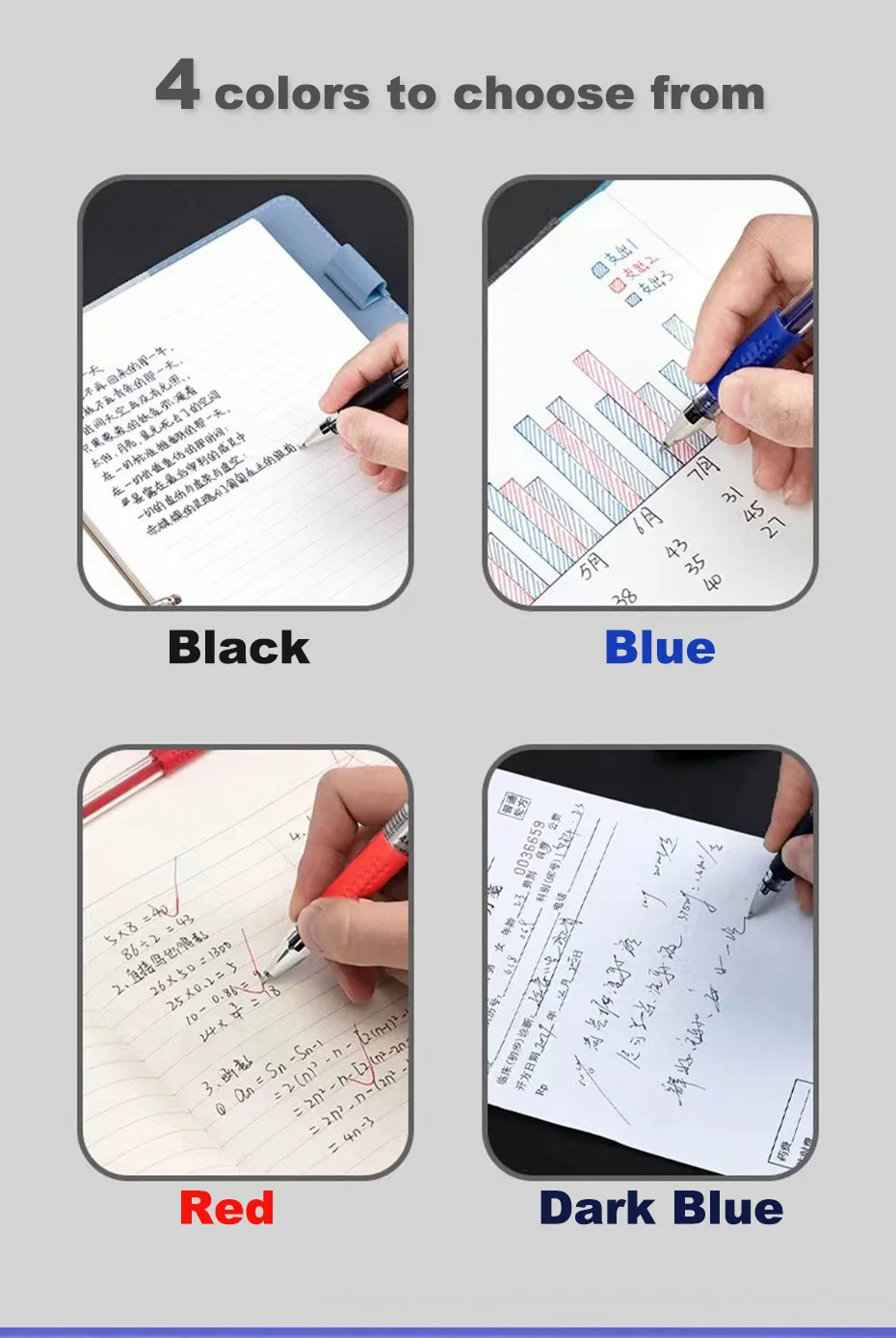 Deli 20Pcs/lot Gel Pen Refill 0.5mm Ink Black Red Blue Colors Refills Writing Signature School Stationery Supplies Pen Core Gift