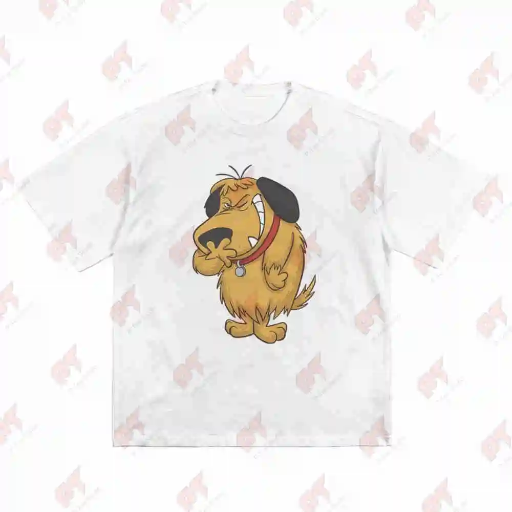 Funny Dog Cartoon Laughing Pet Lover Short Sleeve Tee 100% Cotton T-Shirt