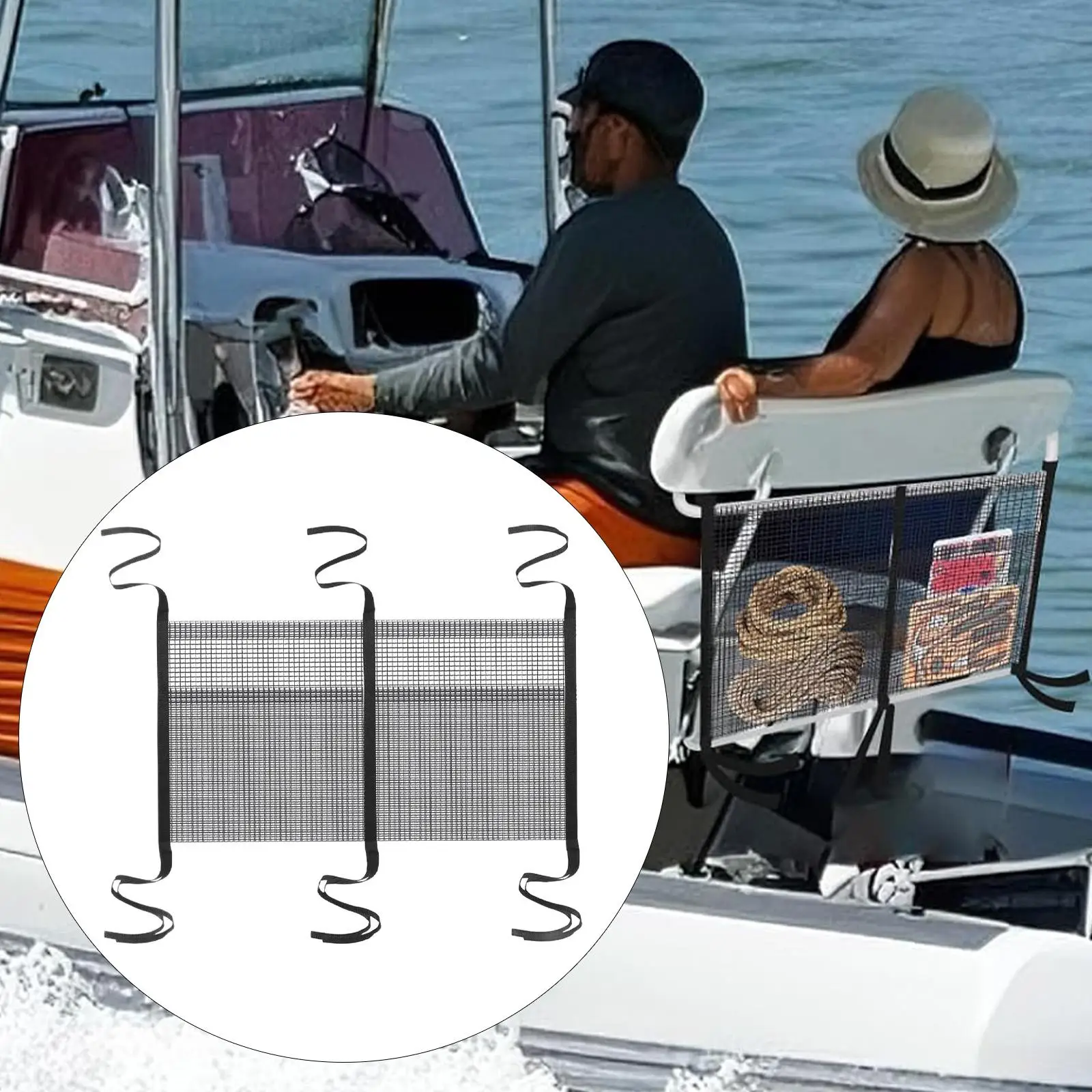 حقيبة تخزين القارب، ملحقات داخلية معلقة، منظم جيب معلق، شبكة بضائع لرحلة الطريق الطويلة، تخييم الدفع الرباعي #1