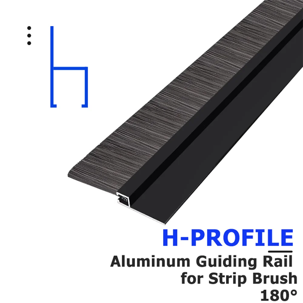 Tür-Fenster-Dichtung, Bürstenstreifen, schwarzer Aluminium-Halter, Reinigung, Sweep, Zuhause, Garage, Scheune, Rolltreppe, Staub, Lärm, Insekt, wetterfest – Detail 6
