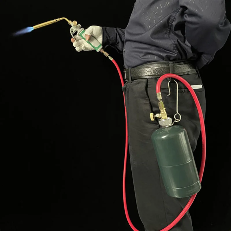 Ofertas A61Z, soplete profesional de doble interruptor, soplete para soldar de Gas propano, manguera de 1,6 M, herramienta de soldadura de llama de Gas de encendido para barbacoa Heati