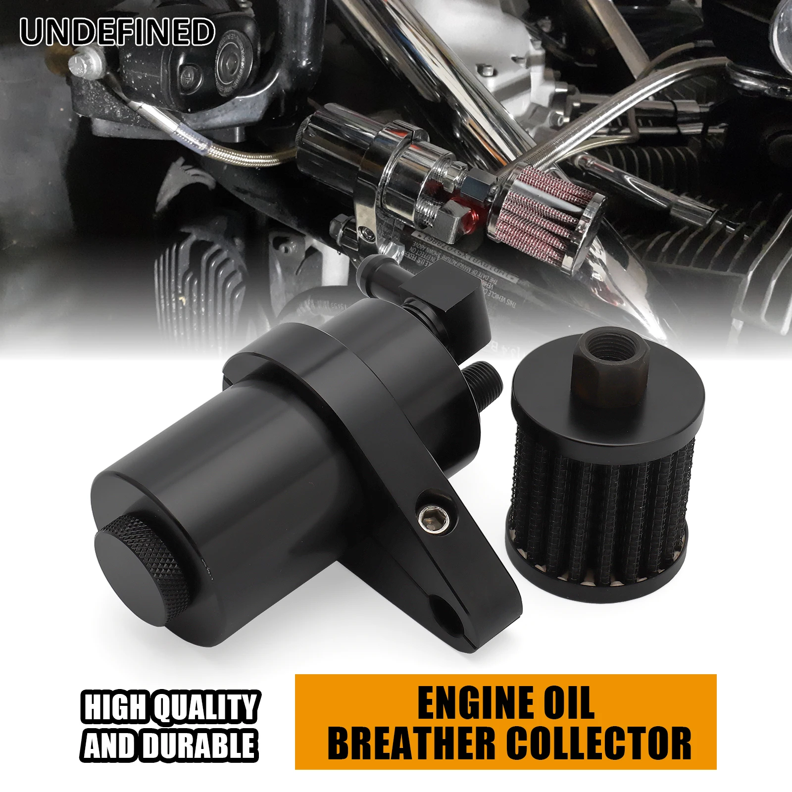 

Motorcycle Engine Oil Breather Collector Universal Air Oil Separator For Harley Harley V-Twin 40-0568 Custom X3 Indian BMW