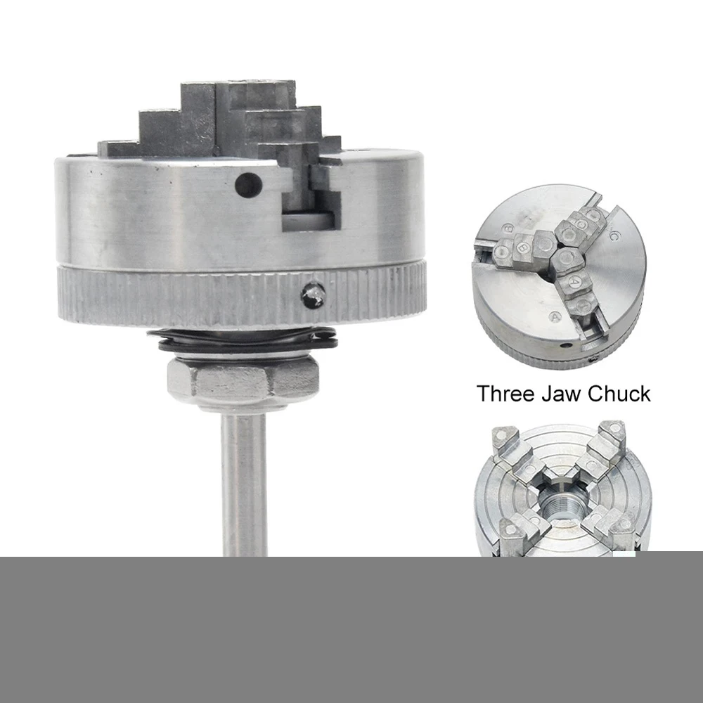 Zinc Alloy 4-Jaw Chuck Connecting Rod Self Centering Wood Turning Chuck Optional Clamp Accessory for Mini Metal Lathe