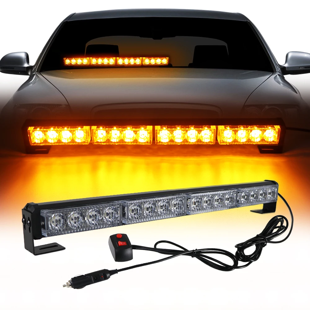 16 LED Signallicht Verkehrswarnung Auto Notfall-Warnleuchte Gelb Rot Blau Fahrzeug Blinkleuchte Warnleuchte