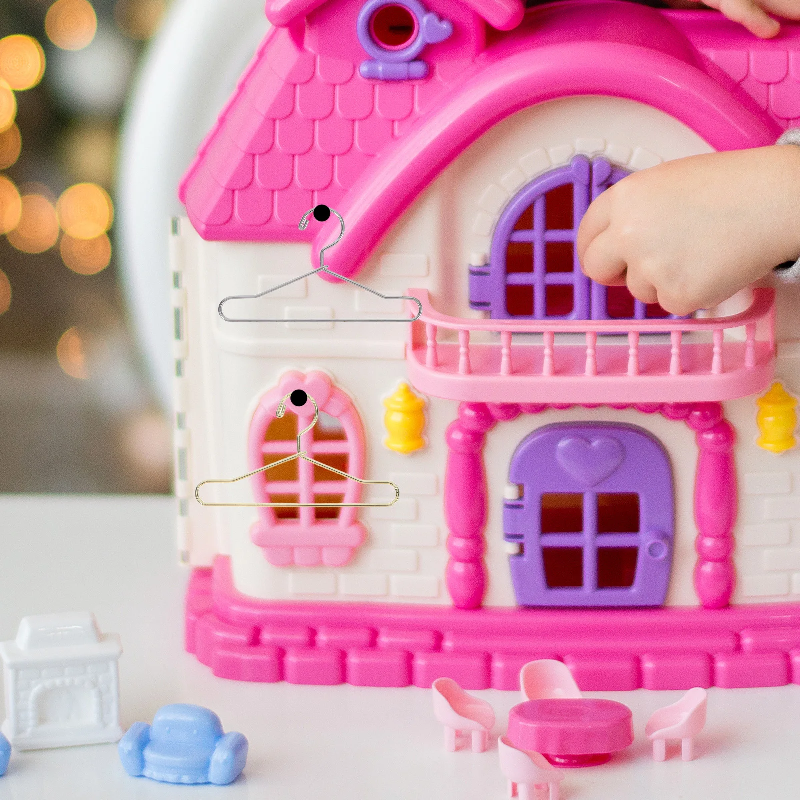 Mini cintres miniatures en métal, 20 pièces, 65Mm, pour organiser les tenues, robes, jupes, présentoir de rangement pour maison de poupée