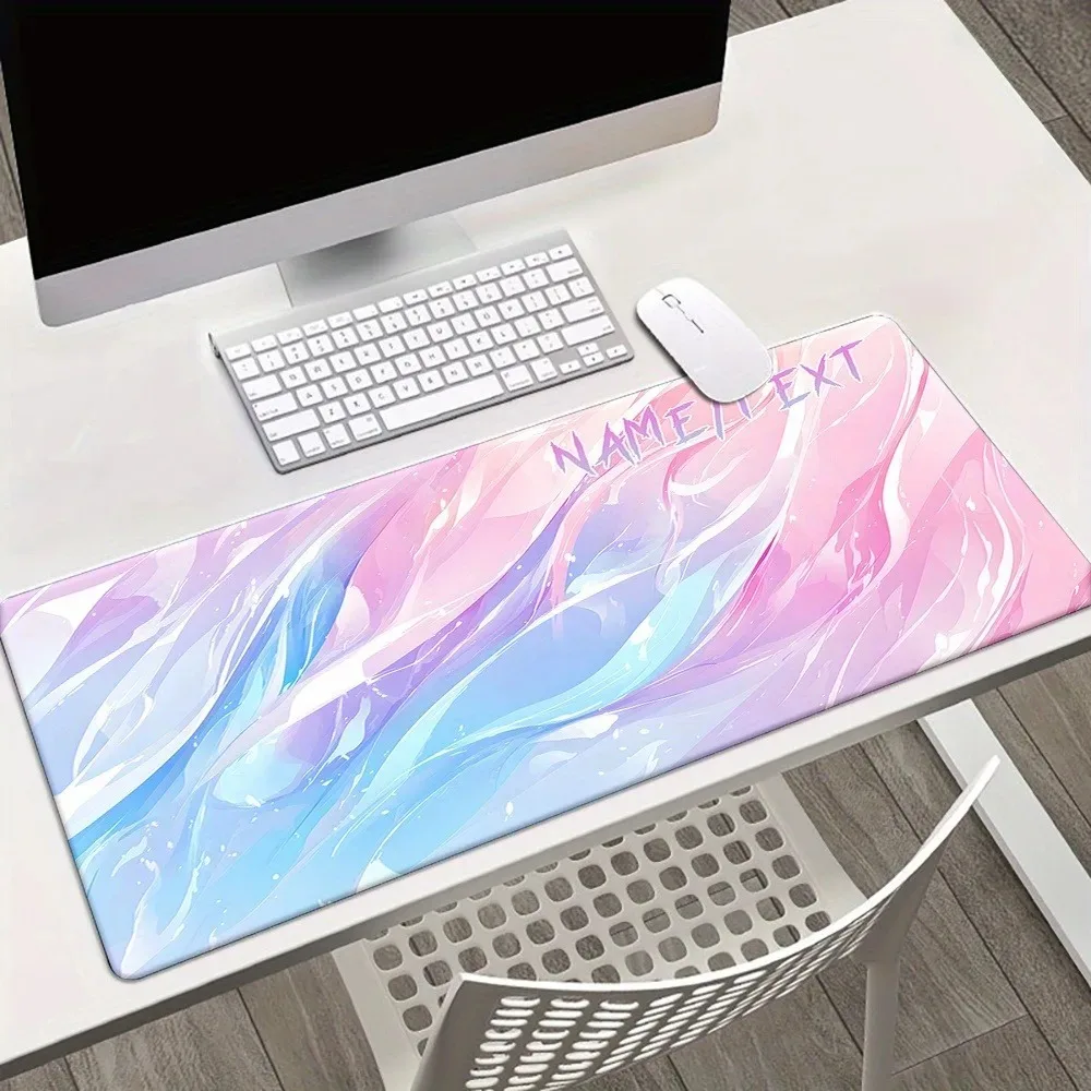 Personalized Custom Name Text XXL Desk Mat 1PC, Wavy Grain HD Print Large Keyboard Mouse Mat, Thoughtful Gift for Gamers