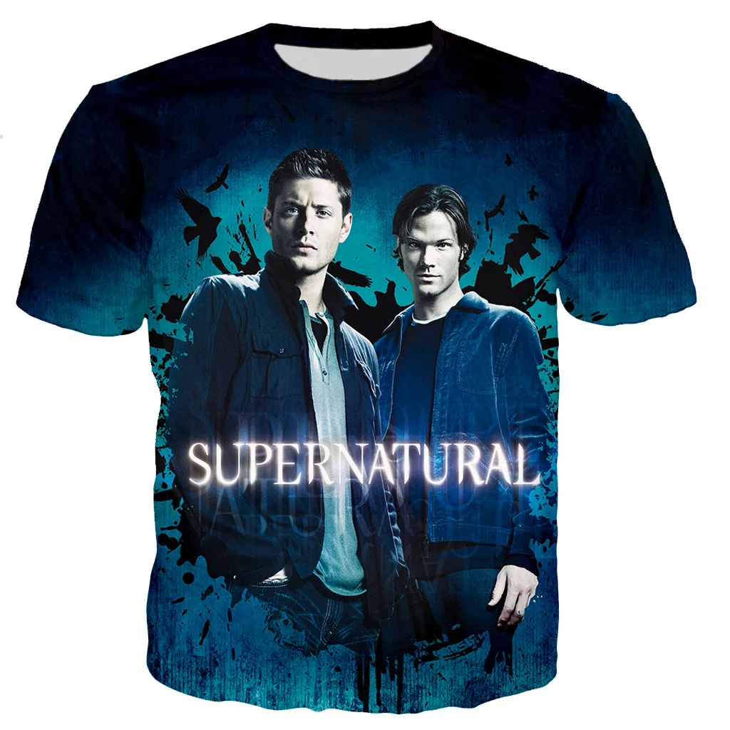 Supernatural T Shirts Men/women 3D TV Supernatural Printed T-shirt Fashion Harajuku  Tee Shirts Streetwear Oversized  Tops