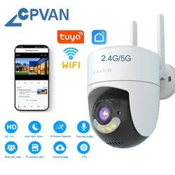 CPVAN-Câmera de Segurança Externa Sem Fio, Vigilância Doméstica, Detecção de Movimento, Controle do Aplicativo Tuya Smart Life, WiFi, HD, 4MP, 2.4G, 5G