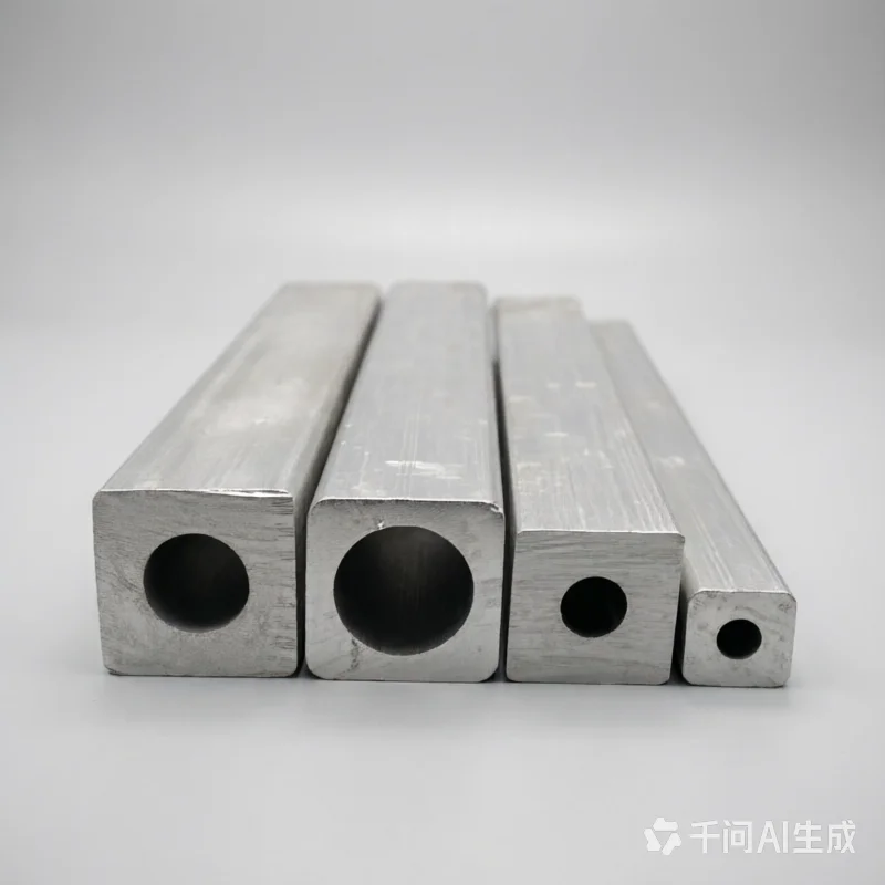 1PCS 6061 Aluminum Square Tube, Square Outer Round Inner Hollow Pipe for DIY Frame & Structural Support
