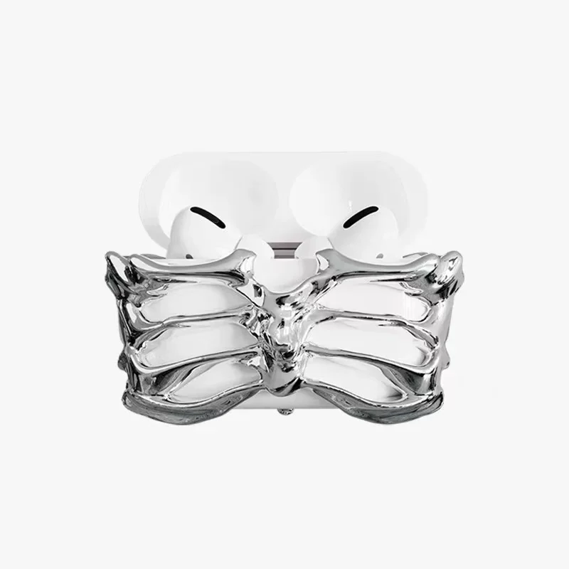 Suitable for AirPods Headphone Case, Skeleton Headphone Case Free Silicone Protective Cover Headphone Lanyard Accessories