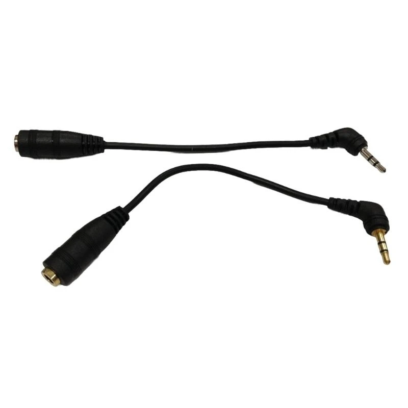 

14cm Stereo 2.5mm Male to 3.5mm Female Jacks Extension Sound Cable 90 Right Angled Sound Adaptors Cable