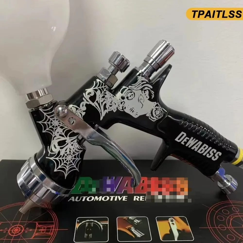 Пистолет-распылитель Black Spider TE20, насадка 1,3 мм, LVMP, инструмент для краски, 600 мл, чашка для лаков и праймеров