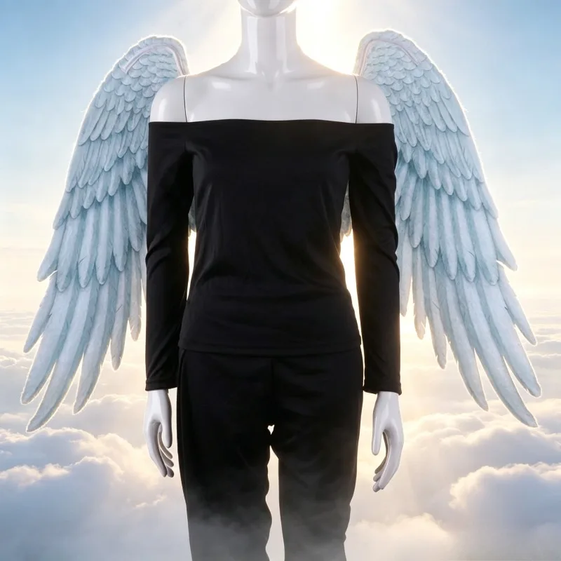 Angel Wings Carnival Halloween Party Stage Photo Dress up Angel Wings Props White Black Rainbow Eagle Wings