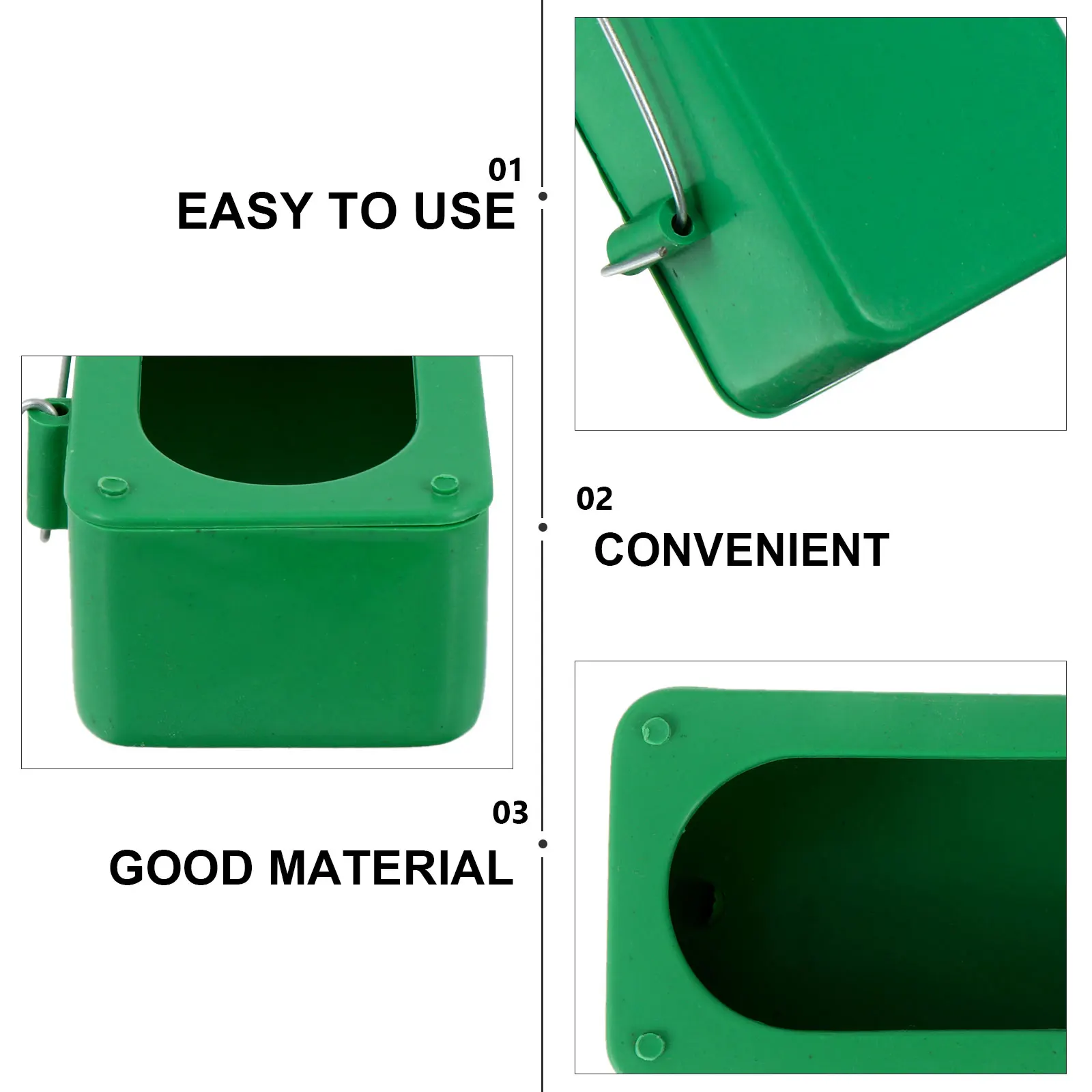 

5pcs Plastic Bird Feeder Parrot Food Container Durable Weatherproof Pet Supplies Bird Cage Accessory