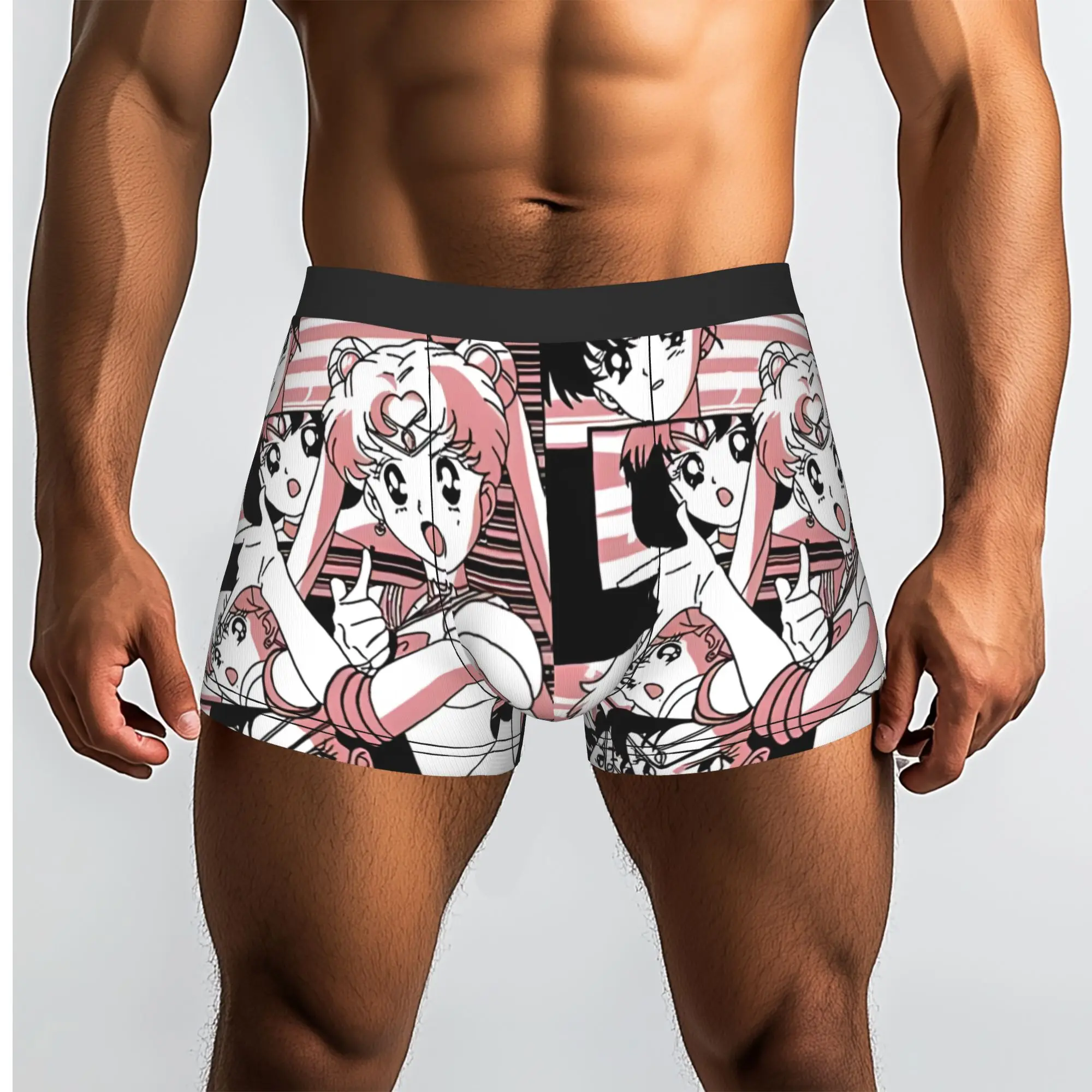 Anime Sailor Moon Aesthetic Bandai Sailor Moon Underpants Homme Panties Man Underwear Ventilate Shorts Boxer Briefs