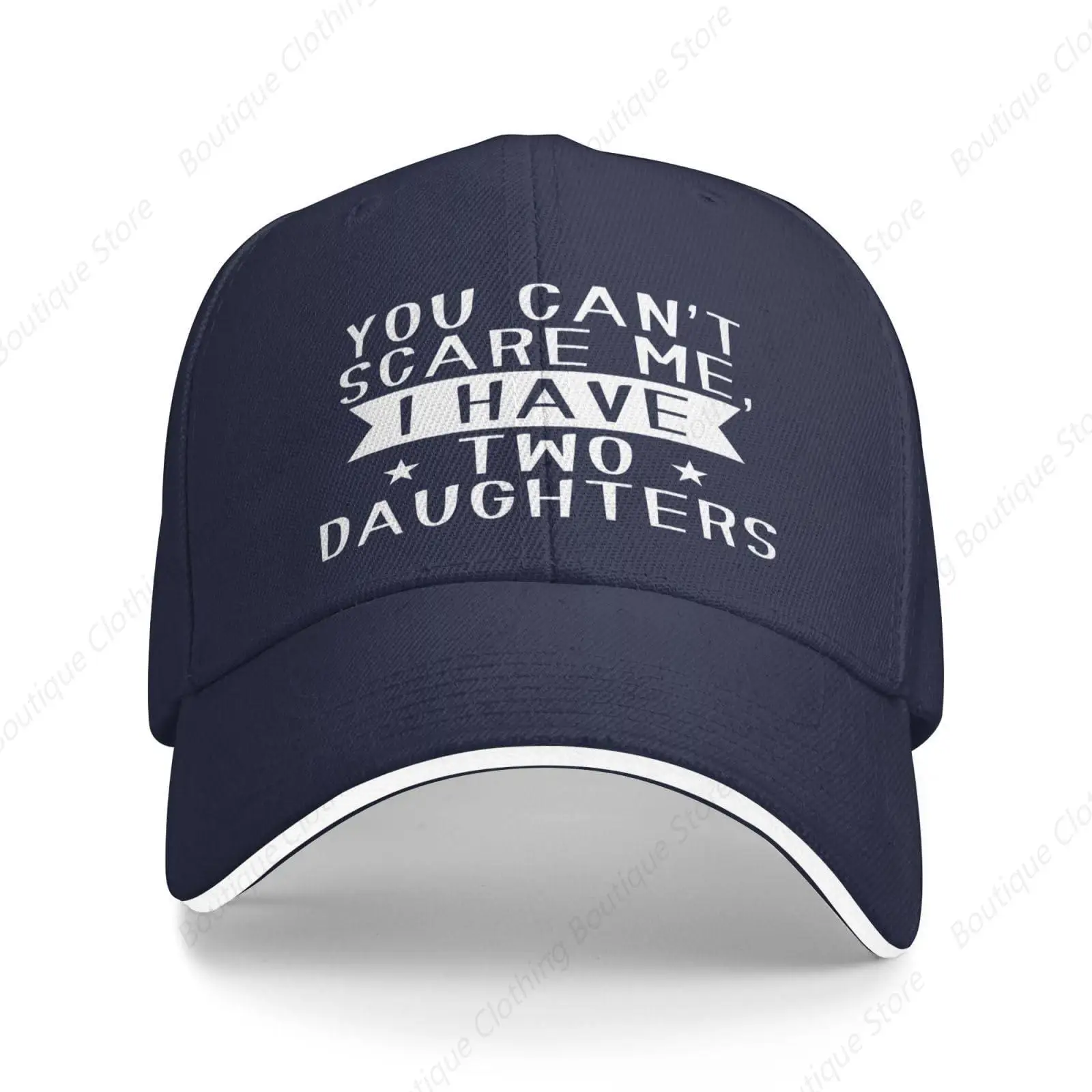 You Can't Scare The Me I Have Two Daughters Baseball Cap for Men Women Trucker Hats Funny Cap Red