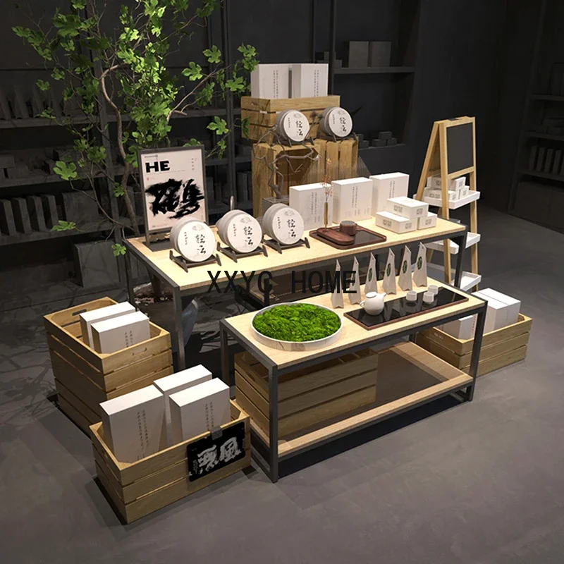 

Tea Zhongdao Display Stand Product Pile Head Display Creative High-Low Water Table