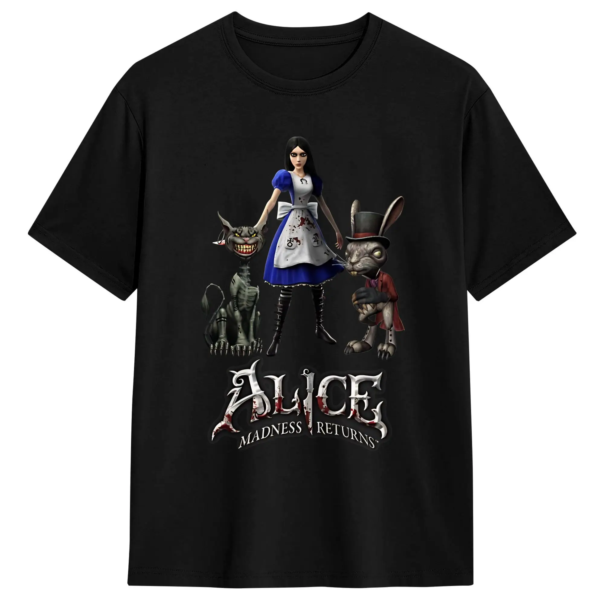 A-Alice Madness Returns Liddel Cheshired Cat T Shirt Men Cotton Vintage T-Shirts Round Neck Tee Shirt Short Sleeve Clothes