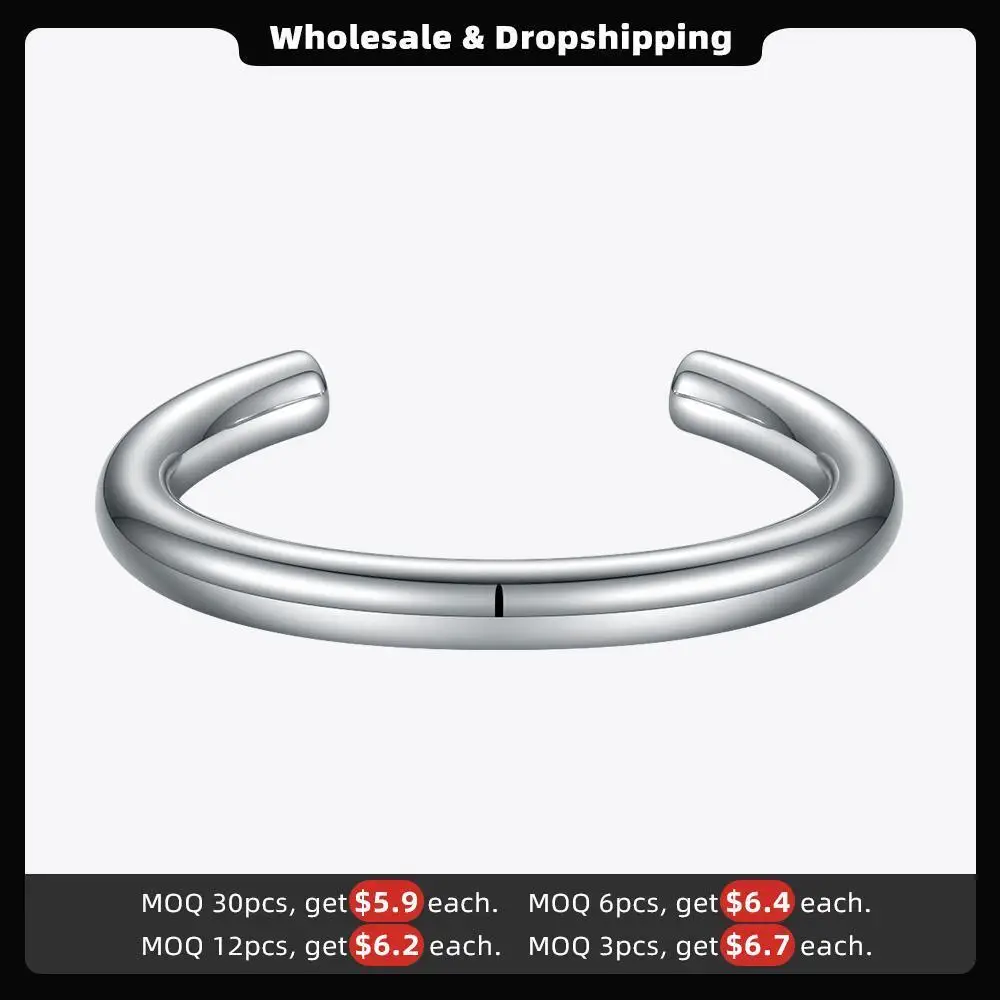 ENFASHION Thick Tube Bangles For Women Stainless Steel Hiphop Hollow Bracelets Femme Fashion Jewelry Pulseras Mujer Gifts B2159