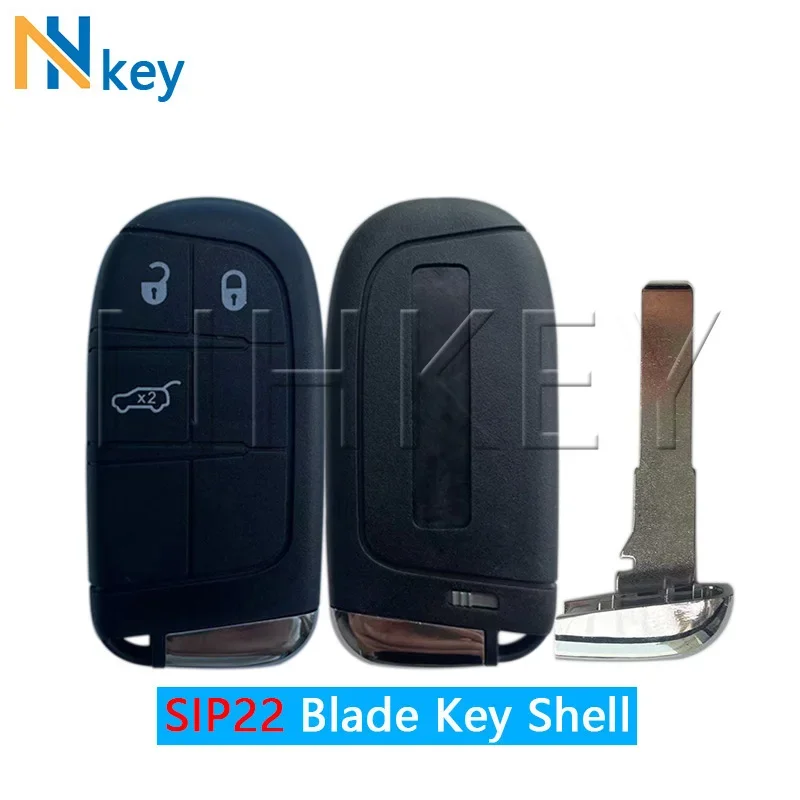 

NHkey for Jeep Dodge Renegade Compass SUV 3 Buttons SIP22 Blade Keyless Go Smart Remote Car Key Shell