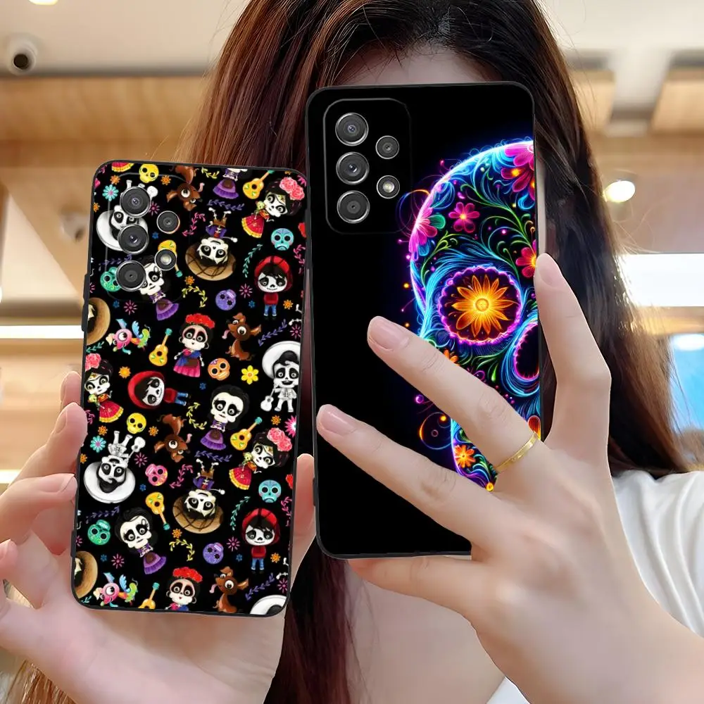 

Day of the Dead Matte TPU Mobile Phone Case for Samsung Galaxy M55 54 42 35 34 33 32 23 22 15 14 13 12 F55 5G Colorful Cover