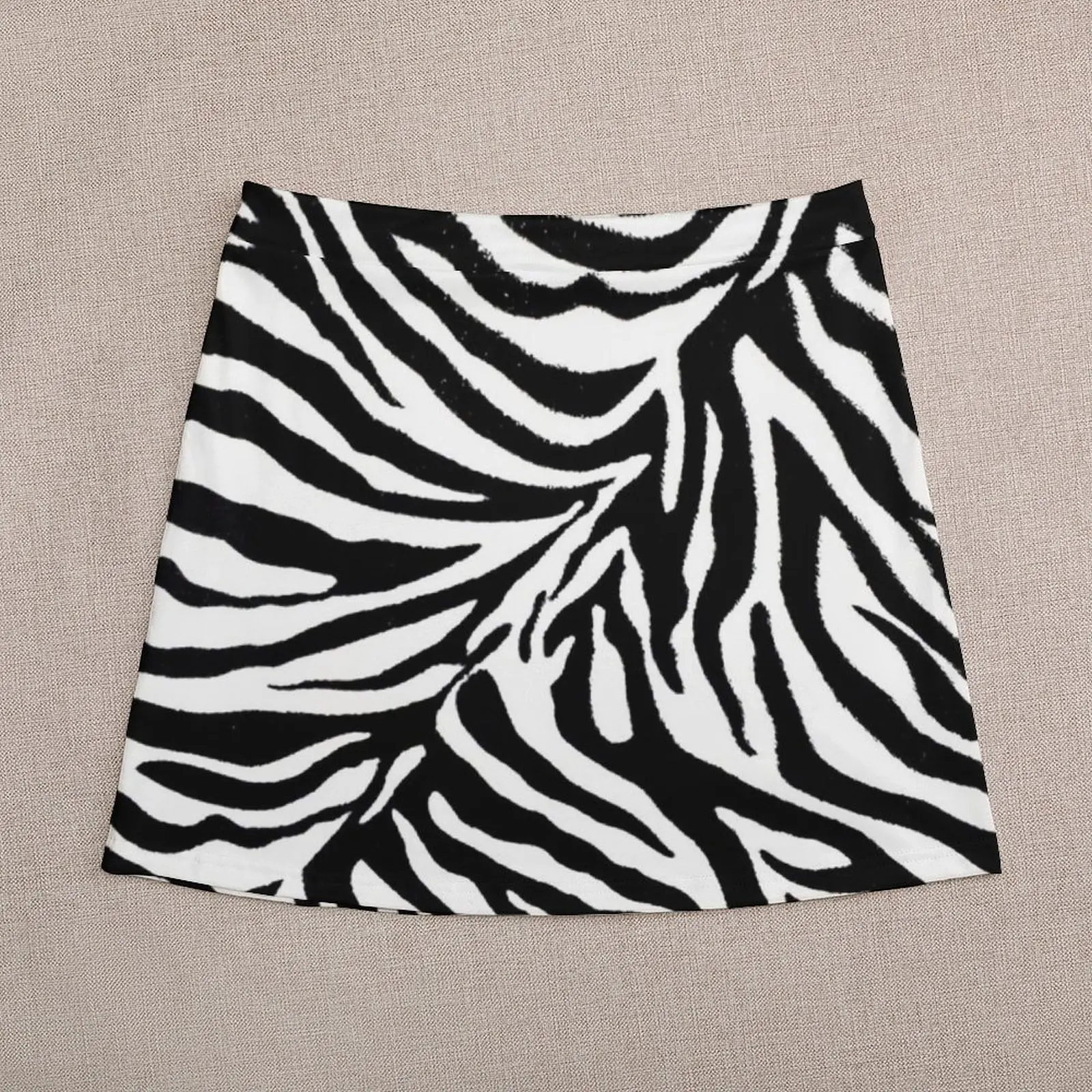 Zebra Stripe 1 Black and White Mini Skirt korean style clothes clothing women summer 2023